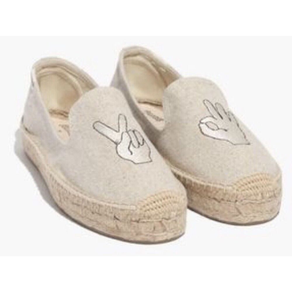 Soludos x Madewell Hand‎ Jive Platform Espadrilles Size 6.5